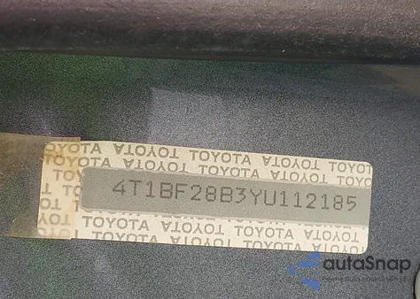 2000 Toyota Avalon Xls z USA, uszkodzony, nr VIN 4T1BF28B3YU112185